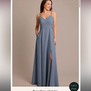 Elegant Blue Sleeveless Maxi Dress